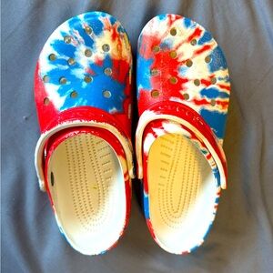 American Flag Colored, Tyedye CROCS - Unisex
